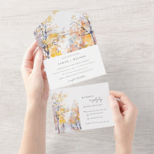 Casamento de Paisagem de outono Amarelo Russo Past