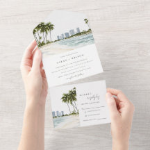 Casamento de Paisagem de Palma de Aquarela de Miam