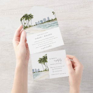 Casamento de Paisagem de Palma de Aquarela de Miam