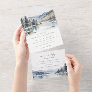 Casamento de Paisagem do Lago de Neve Inverno
