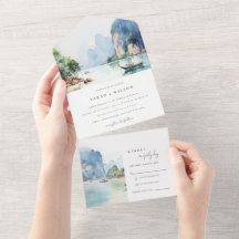 Casamento de paisagens costeiras da Tailândia com 