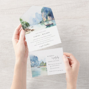 Casamento de paisagens costeiras da Tailândia com