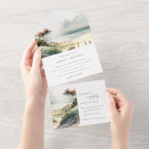 Casamento de paisagens de praia de areia costeira 