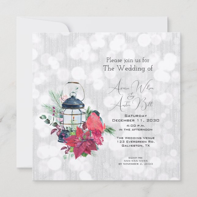 Casamento de Papel Sparkle na Lanterna de Natal (Frente)