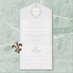 Casamento de Pássaros de Chinoiserie Verde Elegant