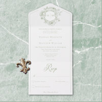 Casamento de Pássaros de Chinoiserie Verde Elegant