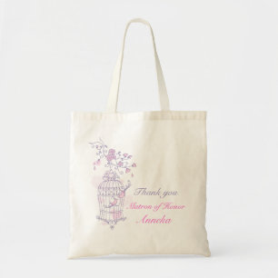 Casamento de pássaros roxos rosa, bolsa de Matron