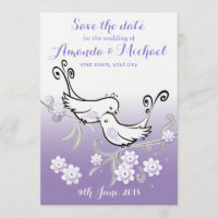 Casamento de Pastel Lovebird Salve o cartão postal