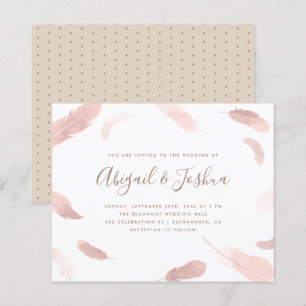 Casamento de Penas de Aquarela Rosa-Rosa-Boho de O