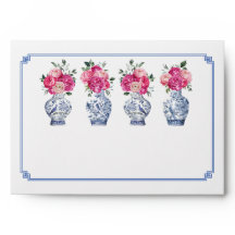 Casamento de Peões Rosa-Rosa-Rosa-Chinoiserie Azul
