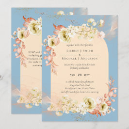 Casamento de Pêssego Azul Sublime Dusty