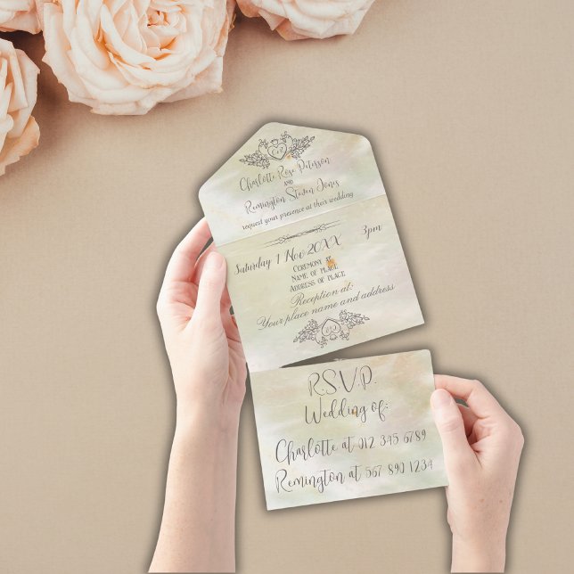 Casamento de Pêssego Elegante Mãe de Pérola (Criador carregado)