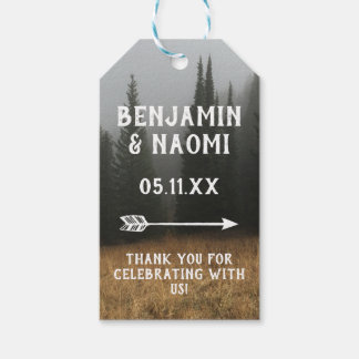 Casamento De Pine Trees Agradeço As Etiquetas De P