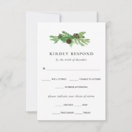 Casamento de pinheiro de inverno | RSVP de opções