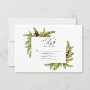 Casamento de Pinos em Aquarela de Inverno RSVP