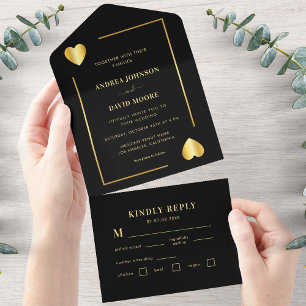 Casamento de Poker em Vegas com Frame Dourado e Ne
