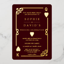 Casamento de Pôquer Gold Deep Burgundy Casino Vega