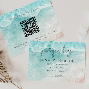 Casamento de Praia com Aquarela de Maré Moderna