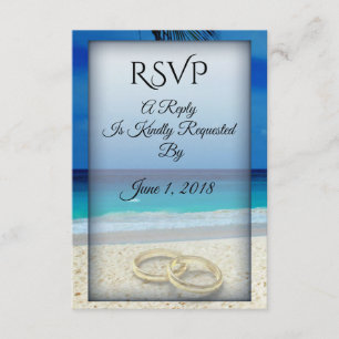 Casamento de Praia com Rings RSVP Card