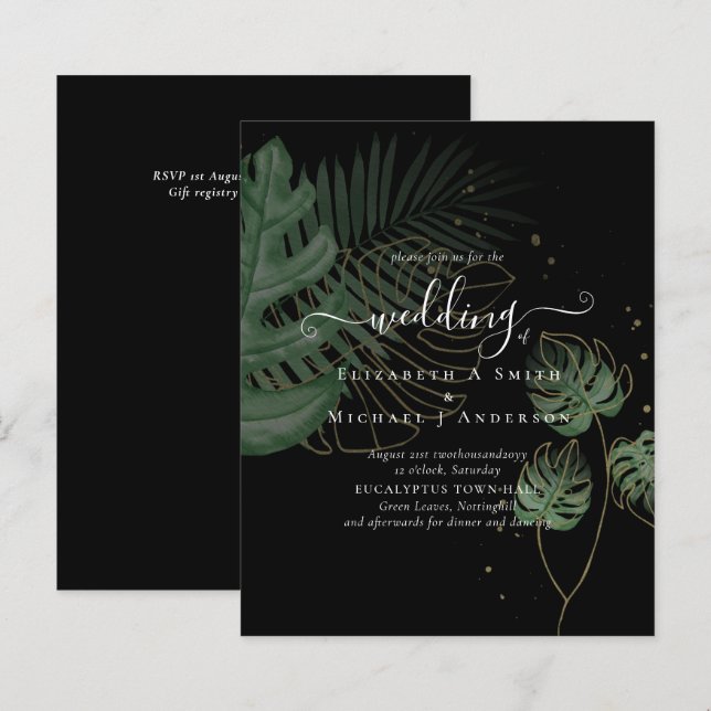 Casamento de Praia da Ilha Tropical BUDGET (Frente/Verso)