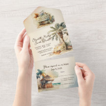 Casamento de Praia de Watercolor