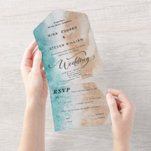 Casamento de praia em Aquarela