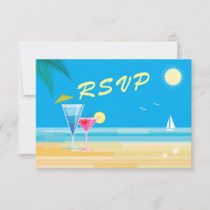 Casamento de praia tropical RSVP