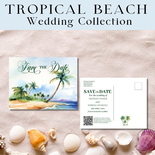 Casamento de praia tropical Salvar o cartão postal (Criador carregado)