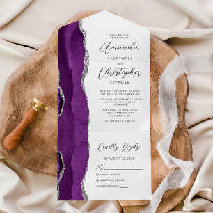 Casamento de Prata Roxo Agate
