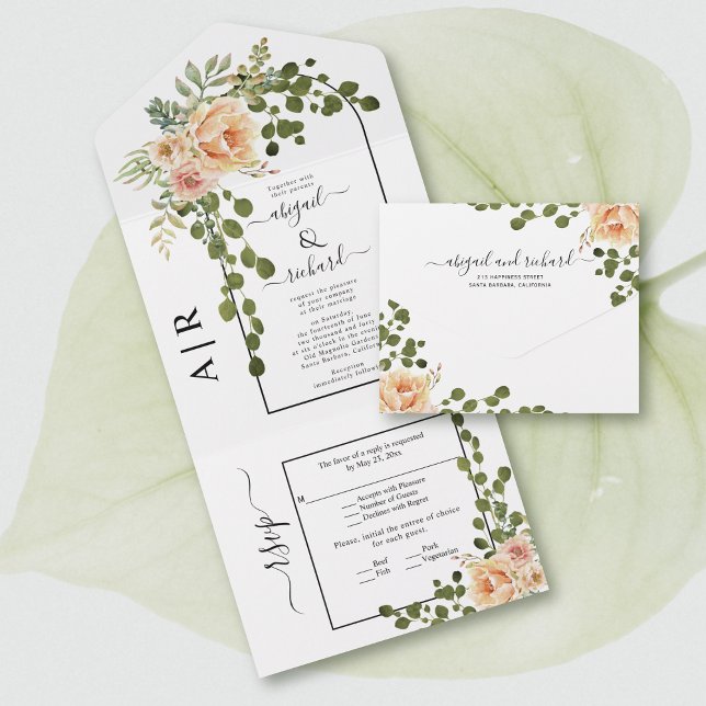 Casamento de primavera com flores, arcos e monogra (Criador carregado)