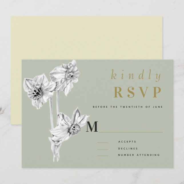 Casamento de primavera de Arte Elegante Dourada Da (Frente/Verso)