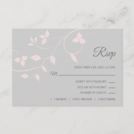 Casamento de Primavera de Verão RSVP Rosa e Cinza 