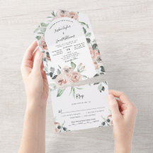 Casamento de primavera Floral Rosa Blush com RSVP