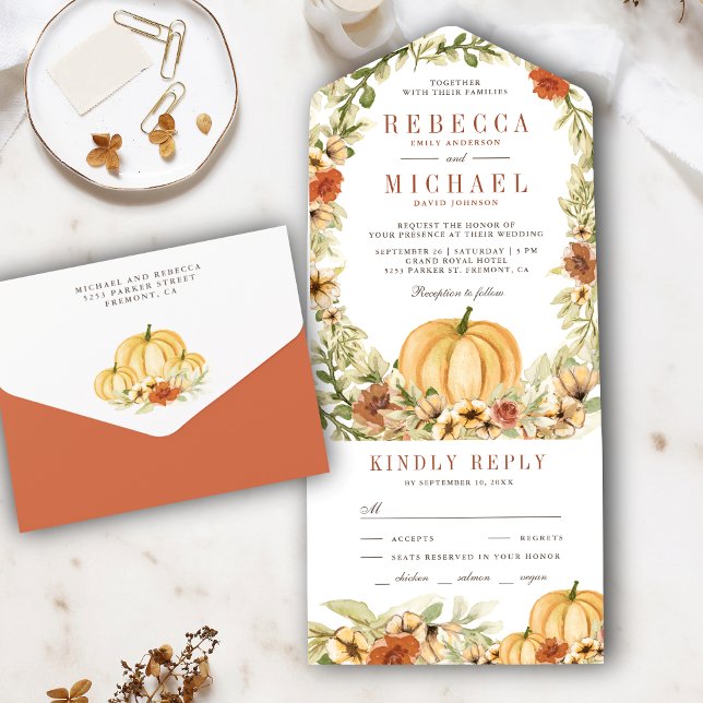 Casamento de Pumpkin Botânico Rustic Terthy Floral (Criador carregado)