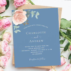 Casamento de QR RSVP de orçamento de ouro azul