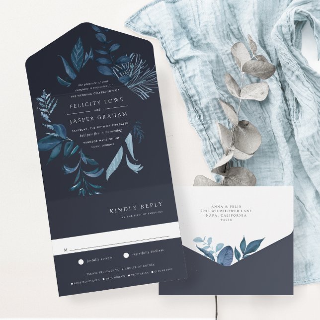 Casamento de Quadro Botânico Azure Azure Blue (Criador carregado)