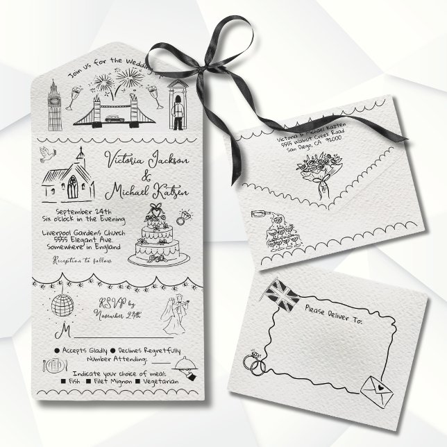 Casamento de rabisco da Inglaterra de Hand Drawn (Criador carregado)