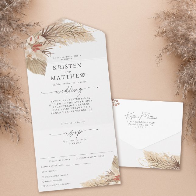 Casamento de Refeições de Pampas Grass Palm Waterc (Criador carregado)
