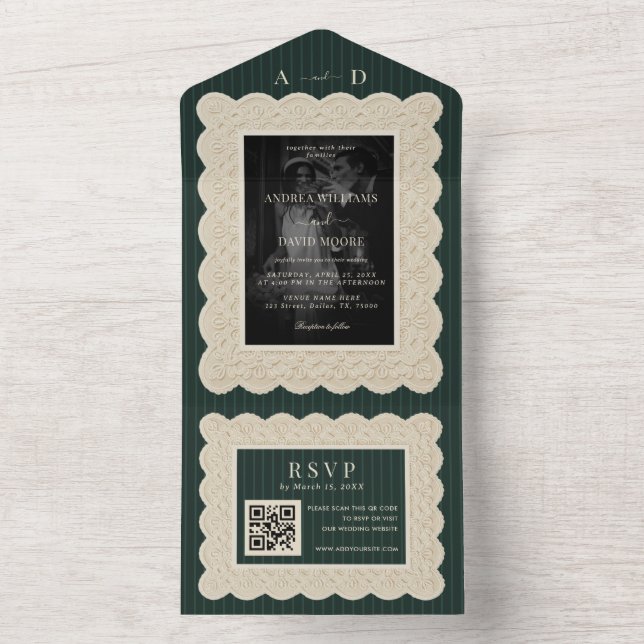Casamento de Renda Verde Vintage (Interno)