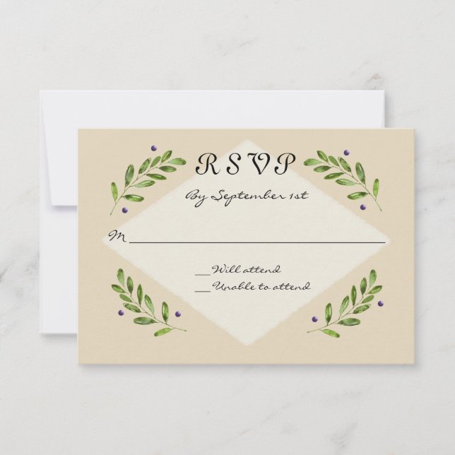 Casamento de Resposta de RSVP Moderno Simples (Frente)