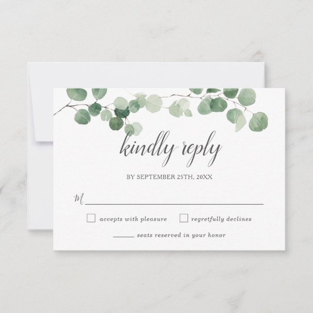 Casamento de Resposta Eucalyptus Minimalista e Chi (Frente)