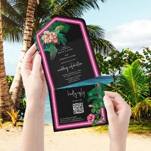 Casamento de Retros Tropicais Neon Pink