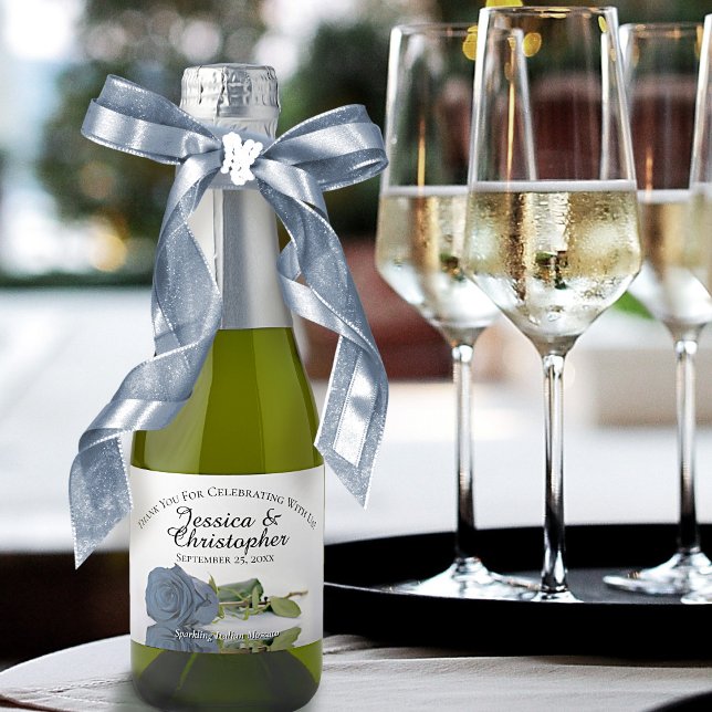 Casamento De Rosa Azul De Aço Dusty Obrigado Mini (Criador carregado)