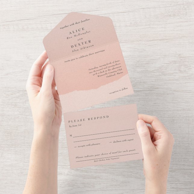Casamento De Rosa Clássico Com Blush Tudo Em Um Co (Aba destacável)