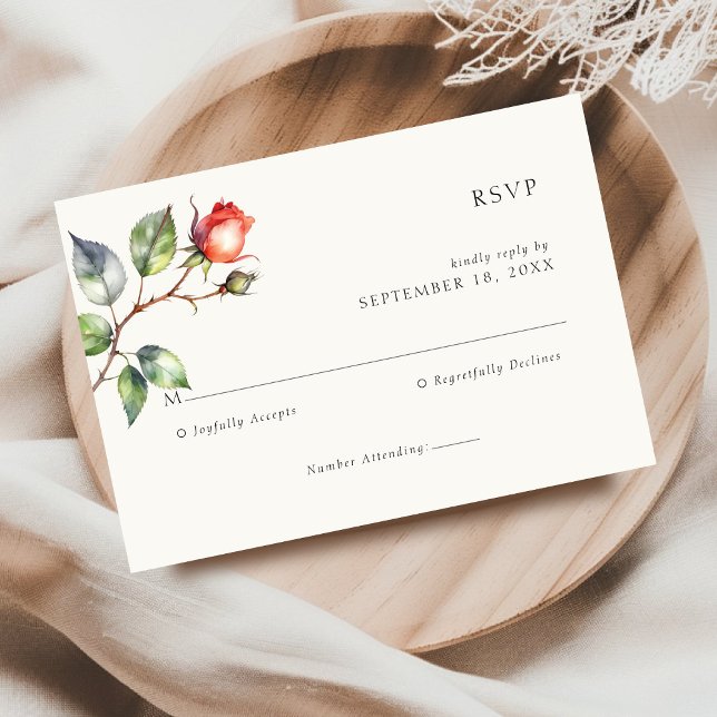 Casamento de Rosa de flor de aquarela RSVP (Criador carregado)