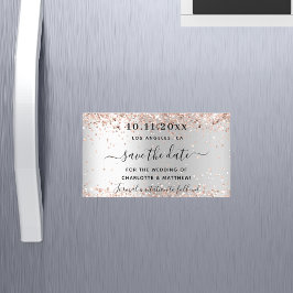 Casamento de rosa ouro de prata salve o ímã de dat