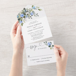 Casamento de Rosas Azuis Eucalyptus Elegante