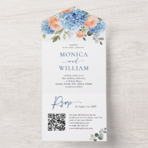 Casamento de Rosas Blush de Hydrangea Azul Elegant