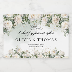 Casamento de rosas brancas e folhagem verde