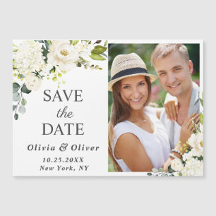 Casamento de Rosas Brancas Salva o Cartão Magnét